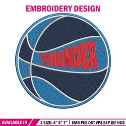 Oklahoma Thunder logo embroidery design,NBA embroidery, Sport embroidery, Embroidery design, Logo sport embroidery
