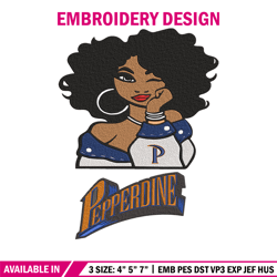 Pepperdine University girl embroidery design, NCAA embroidery, Embroidery design, Logo sport embroidery,Sport embroidery