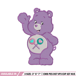 purple bear embroidery design, bear embroidery, emb design, embroidery shirt