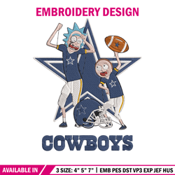 Rick and Morty Dallas Cowboys embroidery design, Dallas Cowboys embroidery, NFL embroidery-SydneyWasden
