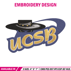 Santa Barbara logo embroidery design, NCAA embroidery, Sport embroidery,logo sport embroidery,Embroidery design