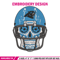 Skull Helmet Carolina Panthers embroidery design, Carolina Panthers embroidery, NFL embroidery, logo sport embroidery