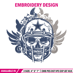 Skull Helmet Dallas Cowboys embroidery design, Cowboys embroidery, NFL embroidery, sport embroidery, embroidery design