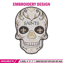 Skull New Orleans Saints embroidery design, Saints embroidery, NFL embroidery, sport embroidery, embroidery design