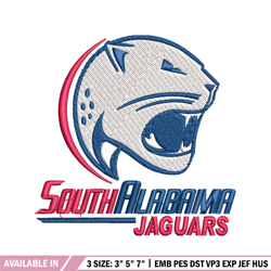 South Alabama Jaguars embroidery design, South Alabama Jaguars embroidery, logo Sport, Sport embroidery, NCAA embroidery
