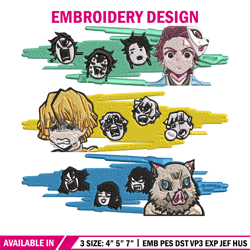 Tanjiro friends sticker Embroidery Design, Demon slayer Embroidery, Embroidery File,Chrismas Embroidery,Digital download