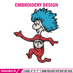 Thing  Embroidery Design, Dr seuss Embroidery, Embroidery File, logo shirt, Embroidery design, Digital download