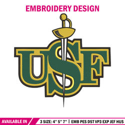 University San Francisco logo embroidery design,NCAA embroidery,Sport embroidery,Logo sport embroidery,Embroidery design