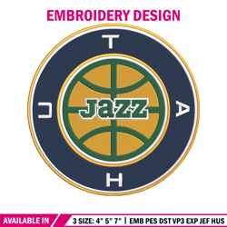 Utah Jazz logo embroidery design, NBA embroidery,Sport embroidery, Embroidery design, Logo sport embroidery