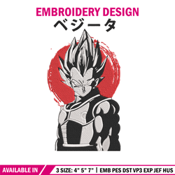 Vegeta Poster Embroidery Design, Dragonball Embroidery, Embroidery File, Anime Embroidery,Anime shirt, Digital download