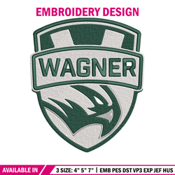 Wagner Seahawks logo embroidery design, NCAA embroidery, Embroidery design, Logo sport embroidery, Sport embroidery
