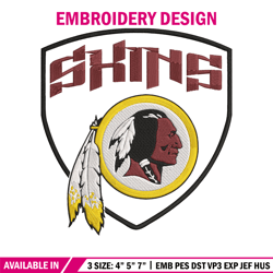 Washington Redskins embroidery design, Redskins embroidery, NFL embroidery, logo sport embroidery, embroidery design