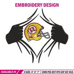 Washington redskins helmet embroidery design, Redskins embroidery, NFL embroidery, sport embroidery, embroidery design