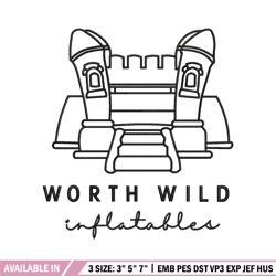 Worth wild embroidery design, Castle embroidery, Emb design, Embroidery shirt