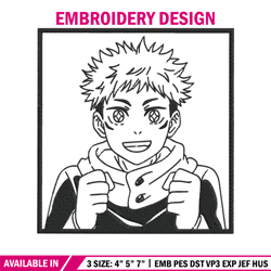 Yuji box Embroidery Design, Jujutsu Embroidery, Embroidery File, Anime Embroidery, Anime shirt, Digital download