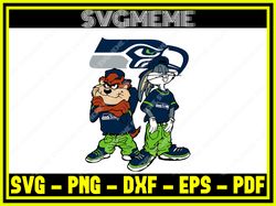 Bugs Taz Seattle Seahawks Nfl SVG PNG DXF EPS JPG Clipart For Cricut Bugs Taz Se,NFL svg,NFL Football,Super Bowl, Super