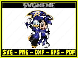 Daffy Minnie Baltimore Ravens Nfl SVG PNG DXF EPS PDF Clipart For Cricut Daffy M,NFL svg,NFL Football,Super Bowl, Super