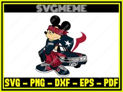 Gangster Mickey Mouse Houston Texans Nfl SVG PNG DXF EPS PDF Clipart For Cricut ,NFL svg,NFL Football,Super Bowl, Super