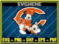 NFL Mickey And Minnie Mouse Chicago Bears SVG PNG DXF EPS PDF Clipart For Cricut,NFL svg,NFL Football,Super Bowl, Super