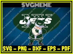 NFL Santa Claus Dab Style New York Jets SVG PNG DXF EPS PDF Clipart For Cricut N,NFL svg,NFL Football,Super Bowl, Super