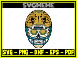 Sugar Skull Jacksonville Jaguars Nfl SVG PNG DXF EPS PDF Clipart For Cricut Suga,NFL svg,NFL Football,Super Bowl, Super