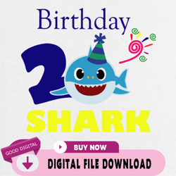 2nd Birthday Shark Svg, Shark Birthday Svg, Shark Doo Doo Svg, Shark Kids Svg, Birthday Svg,Birthday, Happy birthday