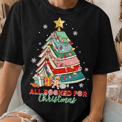 Christmas Book Tree Shirt, Christmas Gift For Teacher, Book