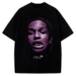 ASAP Rocky T-Shirt Asap Mob 90's Hip Hop Tour Concert Style Merch Custom Tee