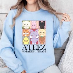 Ateez Aniteez Shirt, Kpop ATEEZ Tshirt, 8 Makes 1 Team Ateez Sweatshirt, Ateez Fan Shirt, Ateez The World Ep.Fin Will, A