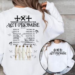 Double Sided TXT Act Promise Tour Shirt, Txt Tour In US Shirt, TomorrowxTogether World Tour Sweatshirt, Kpop TXT Members