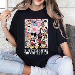 Retro Happily Ever After Shirt, Mickey Minnie Couple Tour Shirt, Characters Valentine Comfort Colors Shirt, Disney Coupl