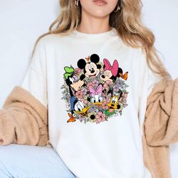 Vintage Floral Mickey and Friends Shirt, Epcot Flower And Garden Festival Shirt, Disneyland Girl Trip Shirt, Epcot Famil