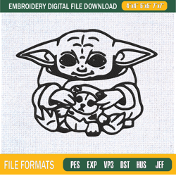 baby yoda with teddy bear embroidery designs, baby yoda machine embroidery desig,embroidery design,embroidery svg,machin