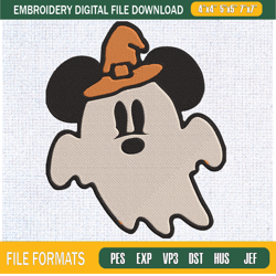 cute mickey ghost witch hat embroidery designs, disney mikcey machine embroidery,embroidery design,embroidery svg,machin