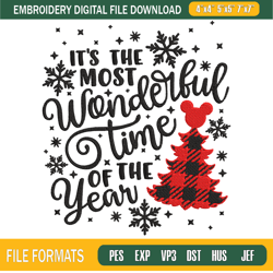Disney It's The Most Wonderful Time Of The Year Embroidery Designs, Christmas Ma,Embroidery Design,Embroidery svg,Machin