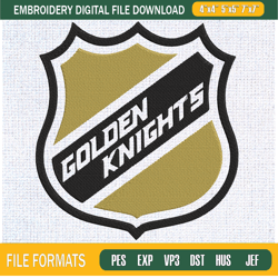 Golden Knights Logo Shield Embroidery Designs, Vegas Golden Knights Machine Embr,Embroidery Design,Embroidery svg,Machin