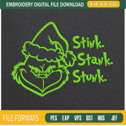 Grinch Face Stink Stank Stunk Embroidery Designs, Christmas Machine Embroidery D,Embroidery Design,Embroidery svg,Machin
