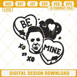Be Mine Michael Myers Embroidery Design, Valentine's Day Horror Character Embroidery File.jpg