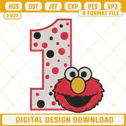 Elmo One Embroidery Designs, Muppet Birthday Party Embroidery Files.jpg