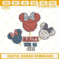 Happy 4th Of July Minnie Mouse Cotton Candy Embroidery Designs, Disney Independence Day Machine Embroidery Files.jpg