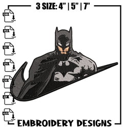 Batman Nike Logo embroidery design, Batman nike embroidery, Nike design, Logo shirt, movie shirt, digital download