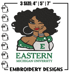 Eastern Michigan girl embroidery design, NCAA embroidery, Embroidery design,Logo sport embroidery, Sport embroidery