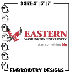 Eastern Washington logo embroidery design,NCAA embroidery,Sport embroidery,logo sport embroidery,Embroidery design