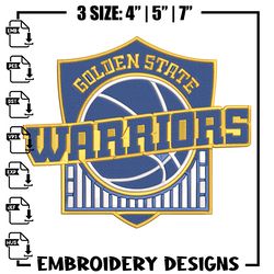 Golden State Warriors logo embroidery design, NBA embroidery,Sport embroidery, Embroidery design,Logo sport embroidery
