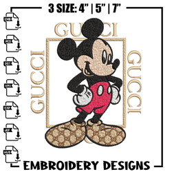 Gucci Mickey Mouse Embroidery design, Gucci Embroidery, Disney design, Embroidery File, cartoon shirt, Instant download