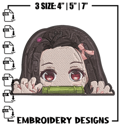 Nezuko chibi Embroidery Design, Demon slayer Embroidery, Embroidery File, Anime Embroidery, Digital download