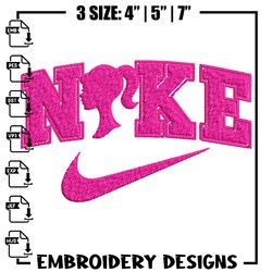 nike barbie embroidery design, logo embroidery, embroidery file, logo design, logo shirt, digital download 1
