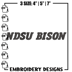 North Dakota State logo embroidery design, NCAA embroidery, Embroidery design,Logo sport embroidery,Sport embroidery