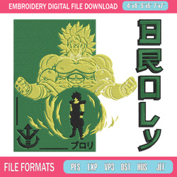 Broly poster Embroidery Design, Dragonball Embroidery, Embroidery File, Anime Embroidery, Anime shirt, Digital download