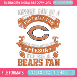 chicago bears fan embroidery design, chicago bears embroidery, nfl embroidery, sport embroidery, embroidery design